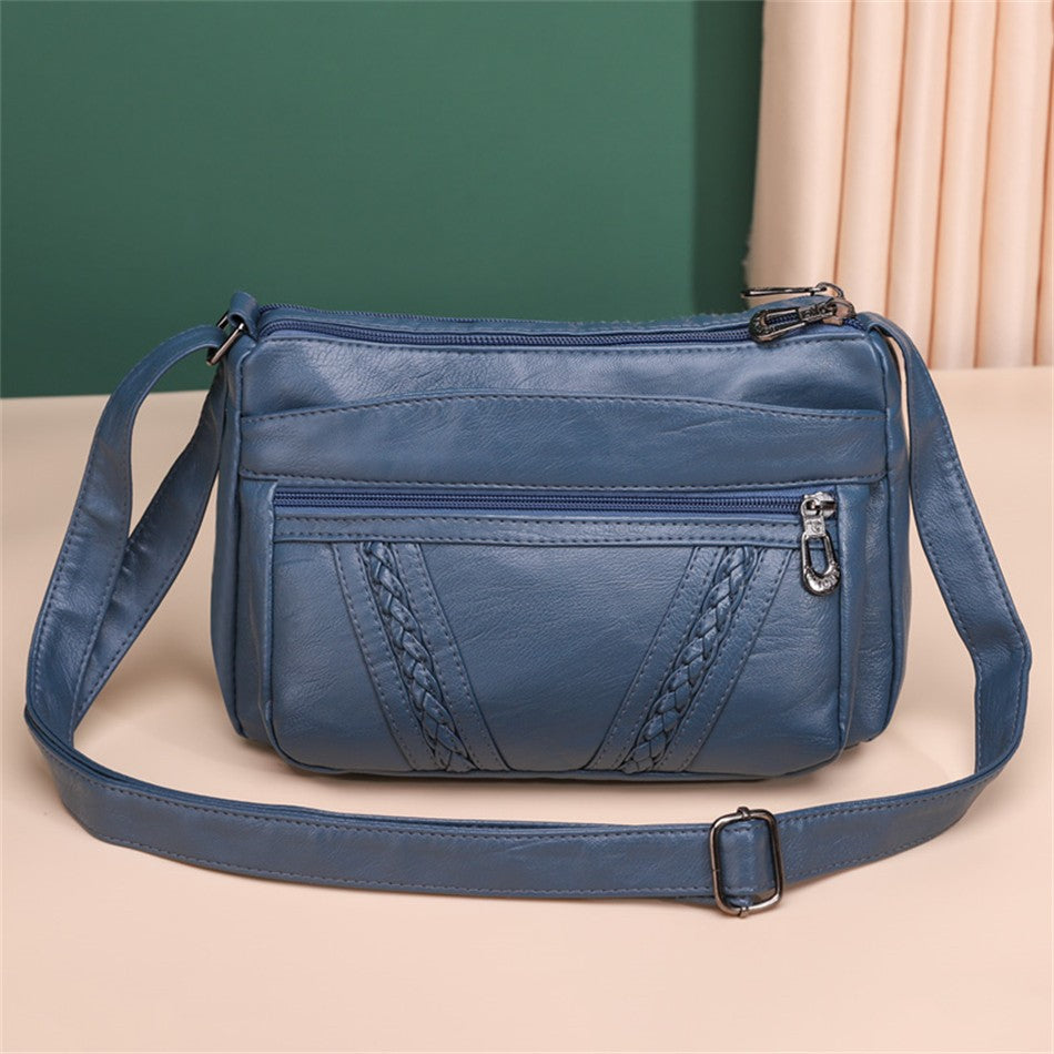 Bolso bandolera de Color liso que combina con todo, bolsos de hombro de alta capacidad para mujer, bolso de mano de piel sintética de alta calidad 2021