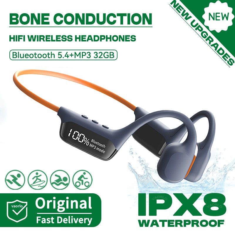 Auriculares Inalámbricos con Conducción Ósea S10/X10, Resistentes al Agua IPX8, Reproductor MP3 Bluetooth de 32 GB, Música HIFI con Bajos, Auriculares Deportivos
