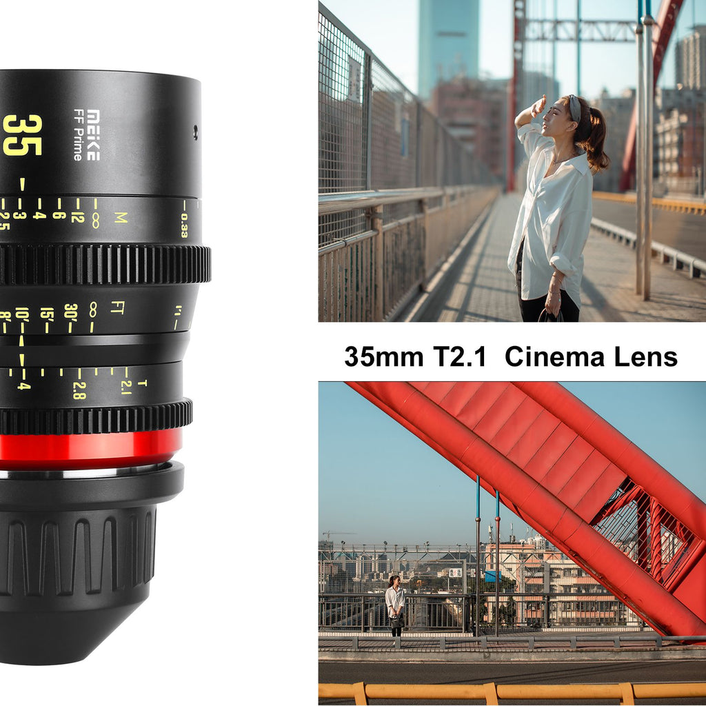 Lente Cine Meike Prime 35/50/85/105/135mm T2.1 para sistemas de cámaras de cine FF, como Canon C700 C500II, Sony VENICE, Sony FX3 FX6