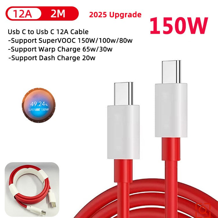 Cable Original OnePlus Warp Supervooc USB Tipo C 100w 80w 65w, Cable de Carga Rápida para OnePlus 13 11 10 Pro 9 8t Nord 5 3 Lite 2t CE