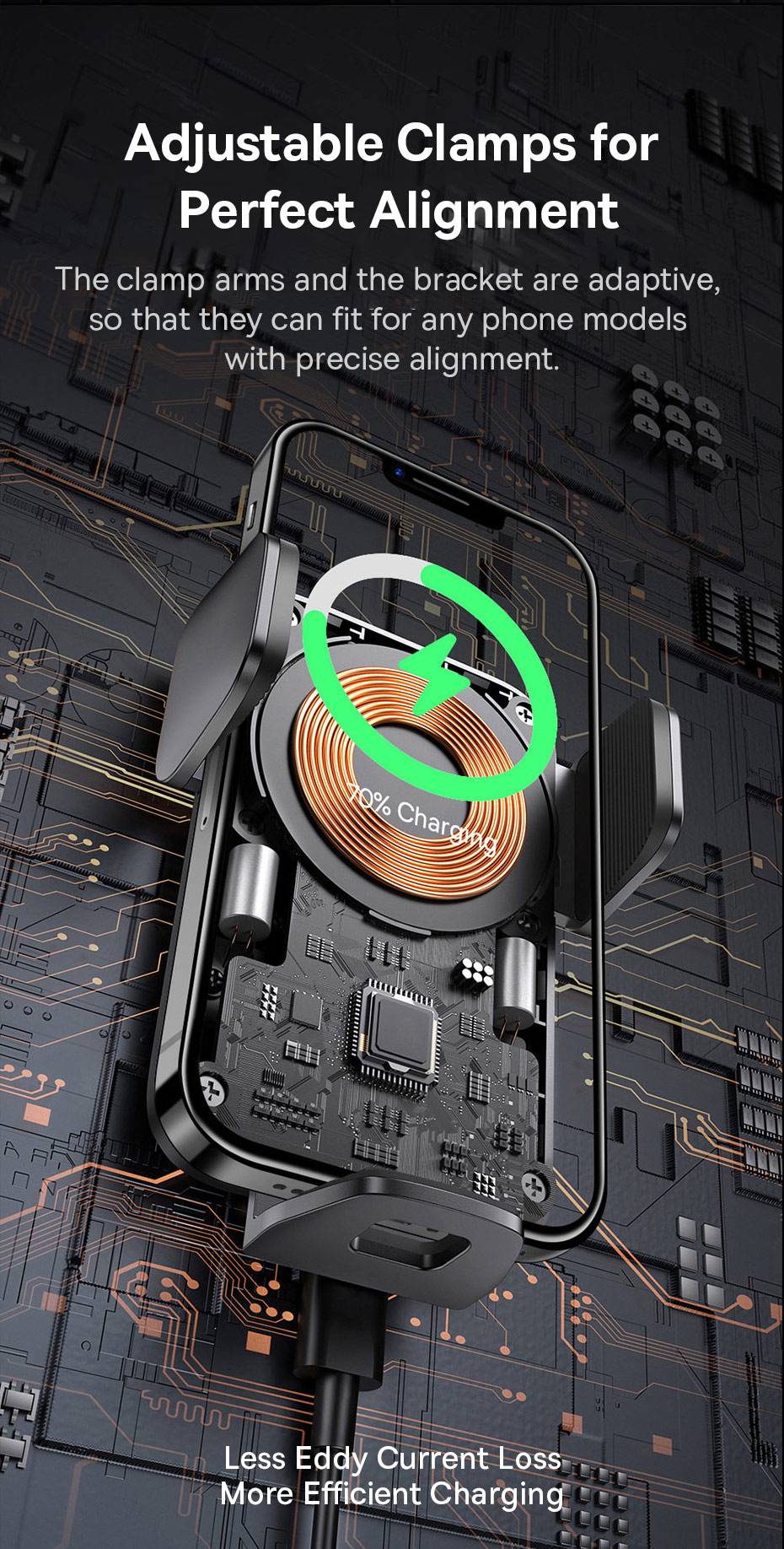 Soporte de teléfono Baseus para coche, cargador de teléfono inalámbrico QI infrarrojo de 15W para iPhone, Xiaomi, Samsung, soporte para coche, carga rápida, fácil Control