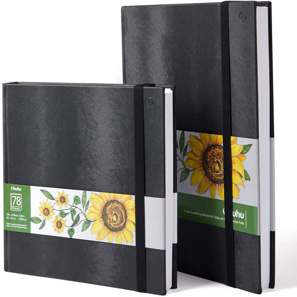 Ohuhu-alfombrillas marcadoras para bocetos de arte, cuaderno de tapa dura, pintura artística para estudiantes, libro de acuarelas, suministros escolares para bocetos de grafiti
