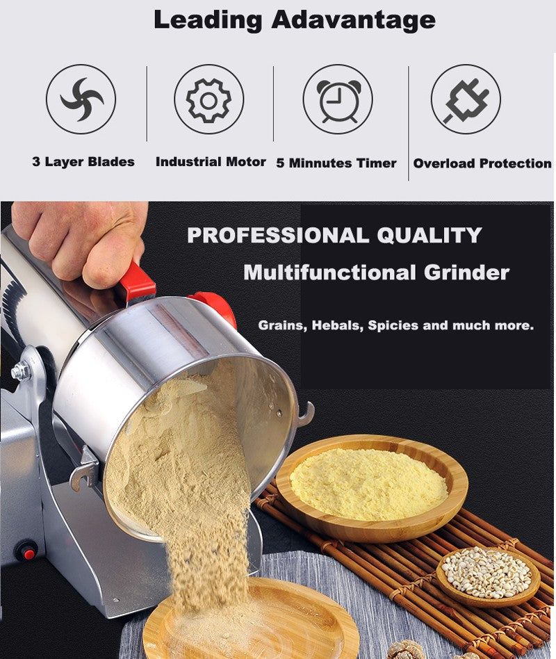 BioloMix 800g 700g Molino triturador de granos, especias, hierbas, cereales, café y alimentos secos, máquina de molienda, molino de harina, trituradora de polvo