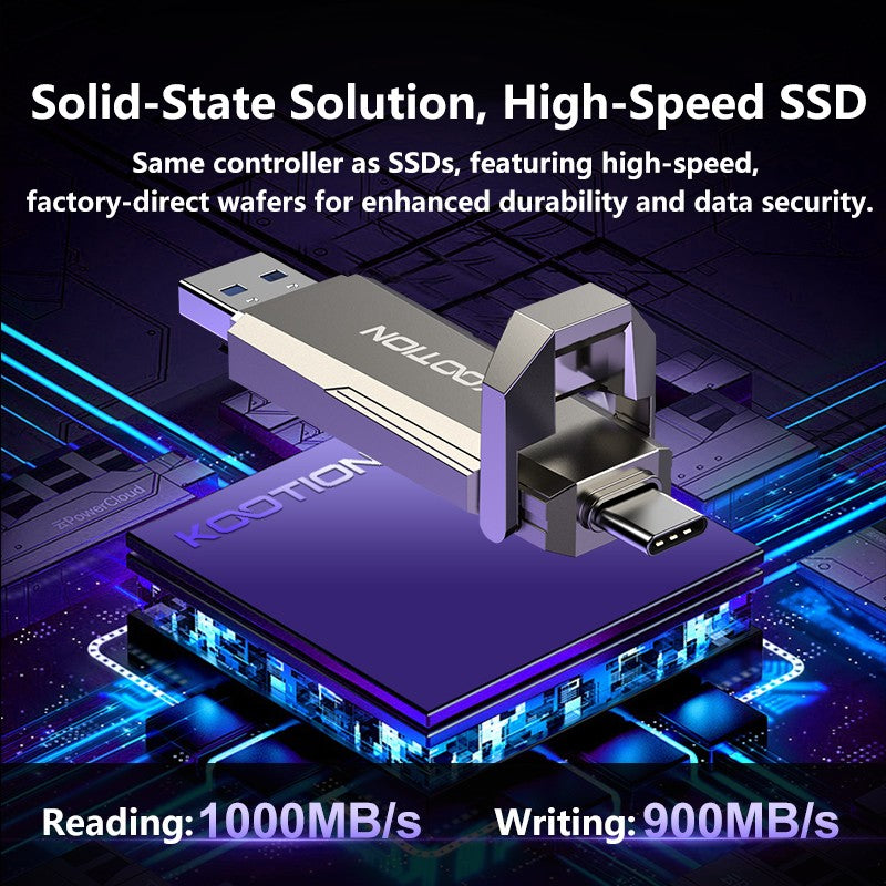 KOOTION U52 unidad de bolígrafo portátil de estado sólido USB 3,2 Gen 2 tipo C unidad Flash 1TB 512GB 256GB Pendrive SSD externo para PC iPhone