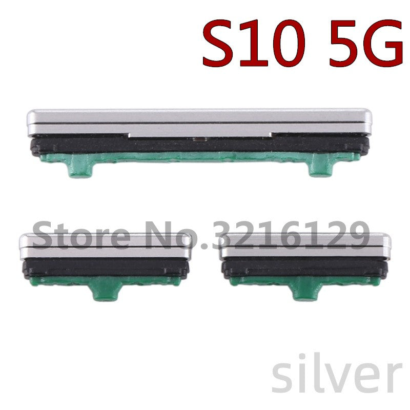 Juego de 2 botones laterales de volumen de energía para Samsung Galaxy S10e S10 + Plus G970 G973 G975 G977 5G On Off piezas de reparación de teclas laterales pequeñas