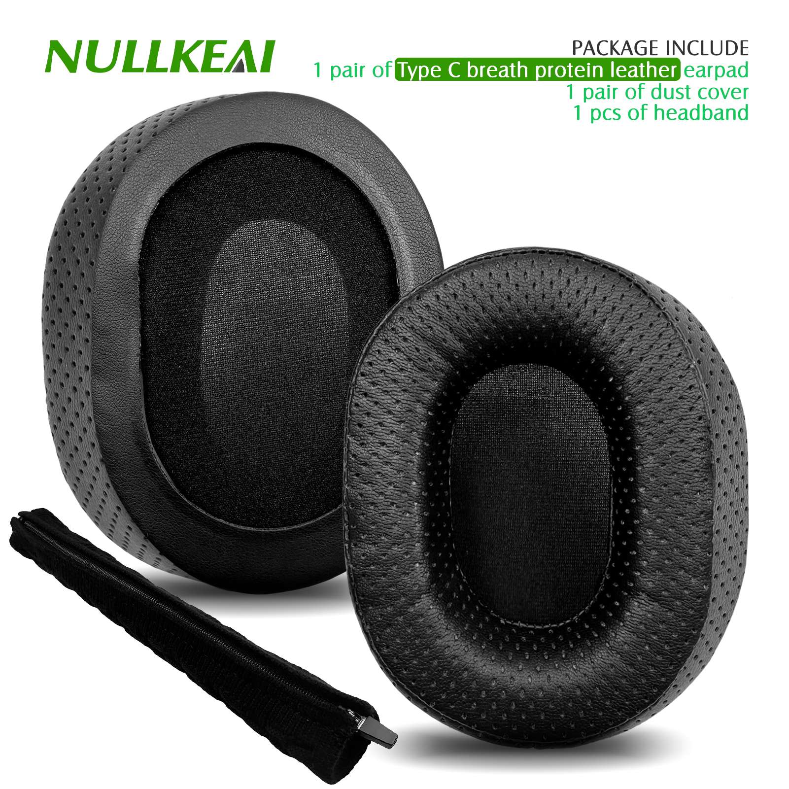Nullkeai-almohadillas de repuesto para auriculares Anker Soundcore Life Q30 Q35 Q10 Q20, almohadillas de Gel refrescante, funda de malla, orejeras