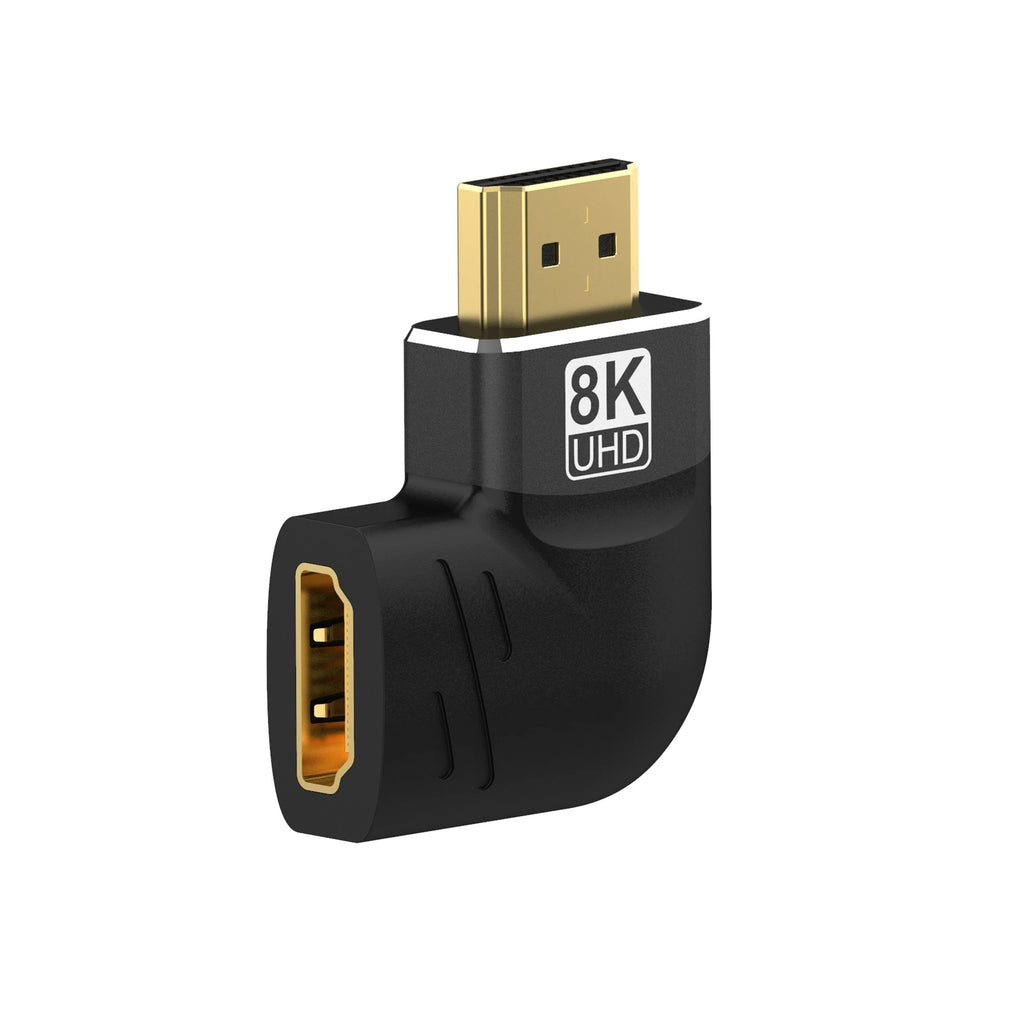 Adaptador HDMI 2,1 90 grados 270 grados HDMI macho a hembra 8K 60Hz 4K 120Hz 48Gbps vídeo HDR para ordenador portátil HD TV proyector adaptador