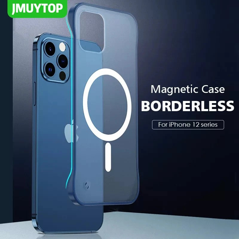 JMUYTOP-funda de carga inalámbrica magnética para iphone 16, 15, 14, 13 Pro Max, carcasa trasera ultra mate, sin diseño de parachoques