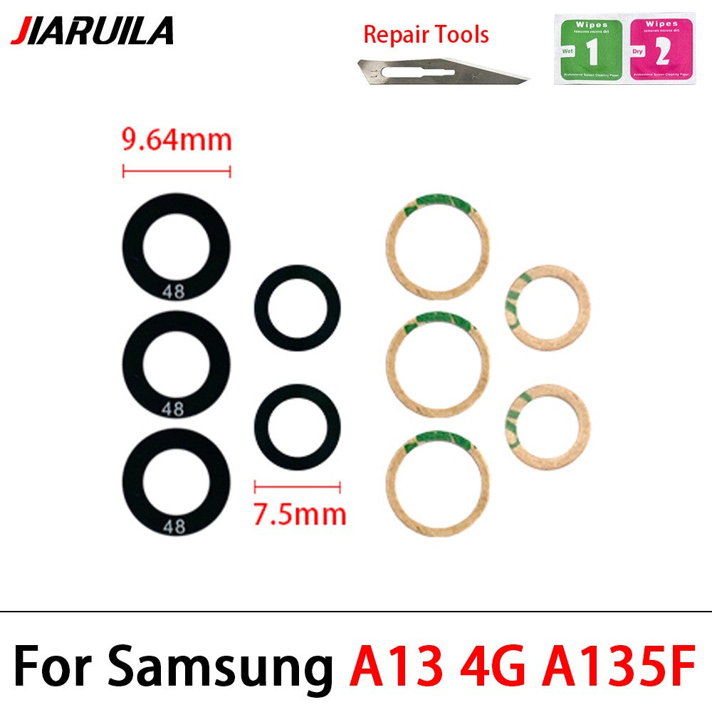Nueva lente de cubierta de cristal de cámara trasera con adhesivo para Samsung A13 A14 23 4G A32 A52 5G A33 A53 A73 A52 A72 A82 A52S A24 A34