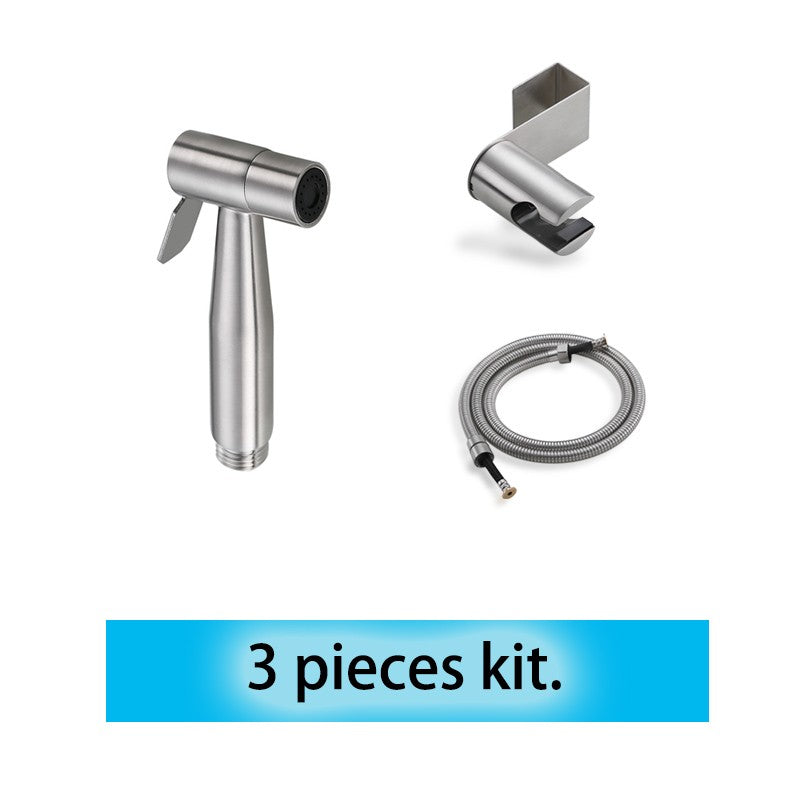 Set de Rociador Bidé Portátil para Inodoro, Grifo Bidé de Mano de Acero Inoxidable para Baño, Rociador de Mano con Cabezal de Ducha Autolimpiante