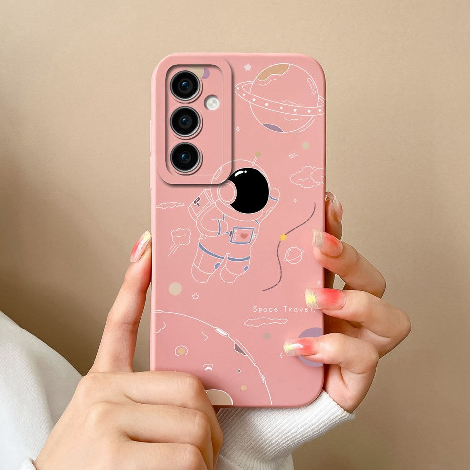 Funda para Samsung A35 A55 5G, funda trasera romántica, Protector de cámara de silicona líquida suave para Samsung A 35 A 55 Anti Choc Coque Capa