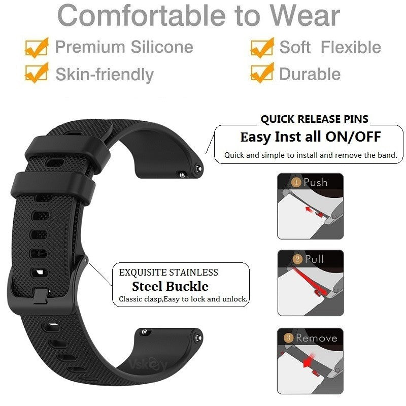 30 Correas de Silicona para Relojes Inteligentes Garmin Venu 3 2s SQ2 Forerunner 165 265 255 245 55 Vivoactive 5/4/4s