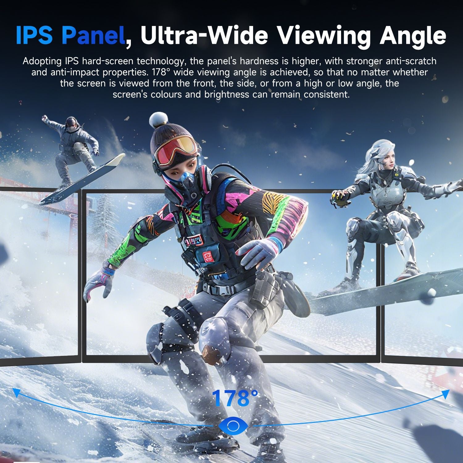 Monitor portátil EVICIV 2K de 22 pulgadas con pantalla IPS de 2560 x 1440, soporte integrado, mini HDMI, USB C para PC, portátil, teléfono móvil, Xbox Switch, PS4/5, monitor móvil con soporte