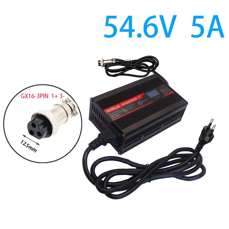 Cargador inteligente de 54,6 V y 5A, carcasa de aluminio adecuada para batería L