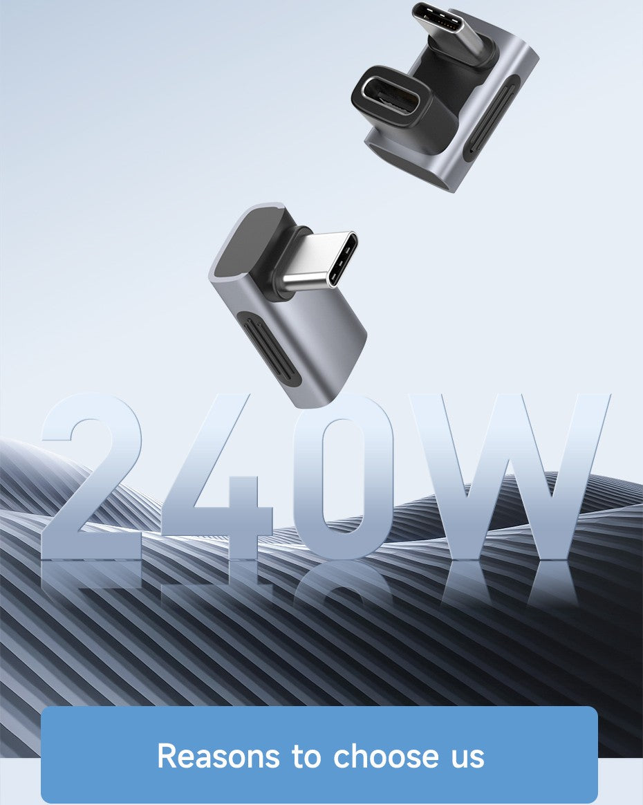Hagibis-Adaptador USB C a C de 240W, 40Gbps, 8K, 60Hz, convertidor de 90 grados, adaptador USB4 para tableta Thunderbolt 4/3 MacBook iPhone 17 Pro