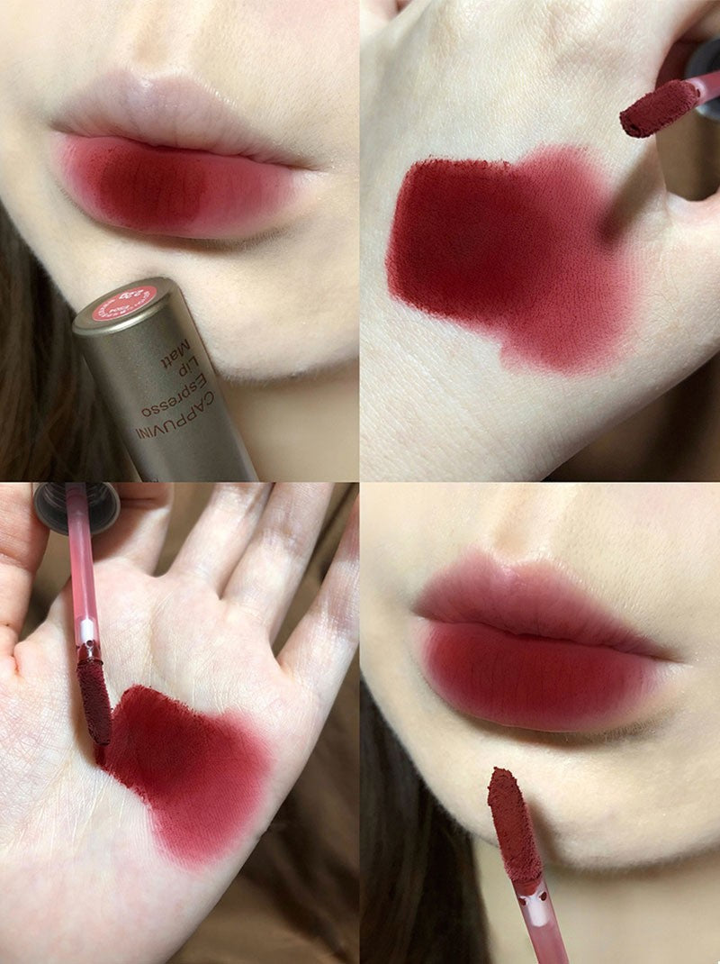 Brillo de labios de niebla mate de terciopelo único, taza antiadherente impermeable, esmalte de labios a prueba de manchas, lápiz labial líquido que no se decolora