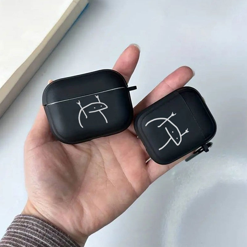 Funda transparente para Airpods negra con estilo, funda para Airpods 4, 2, 3 Pro, 2 generación, funda para Airpod Pro, regalo para auriculares de novio
