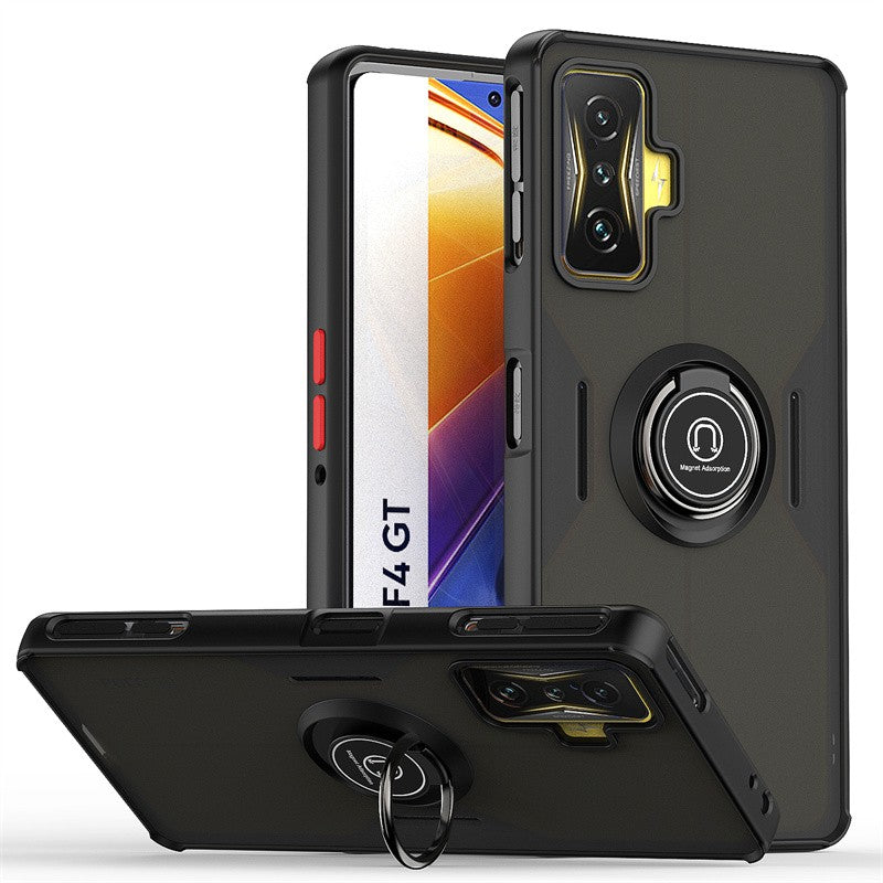 Para Xiaomi POCO F4 GT funda a prueba de golpes armadura mate fundas para Poxo Poko Pocco Little F4GT F 4 GT soporte magnético cubierta de soporte de anillo