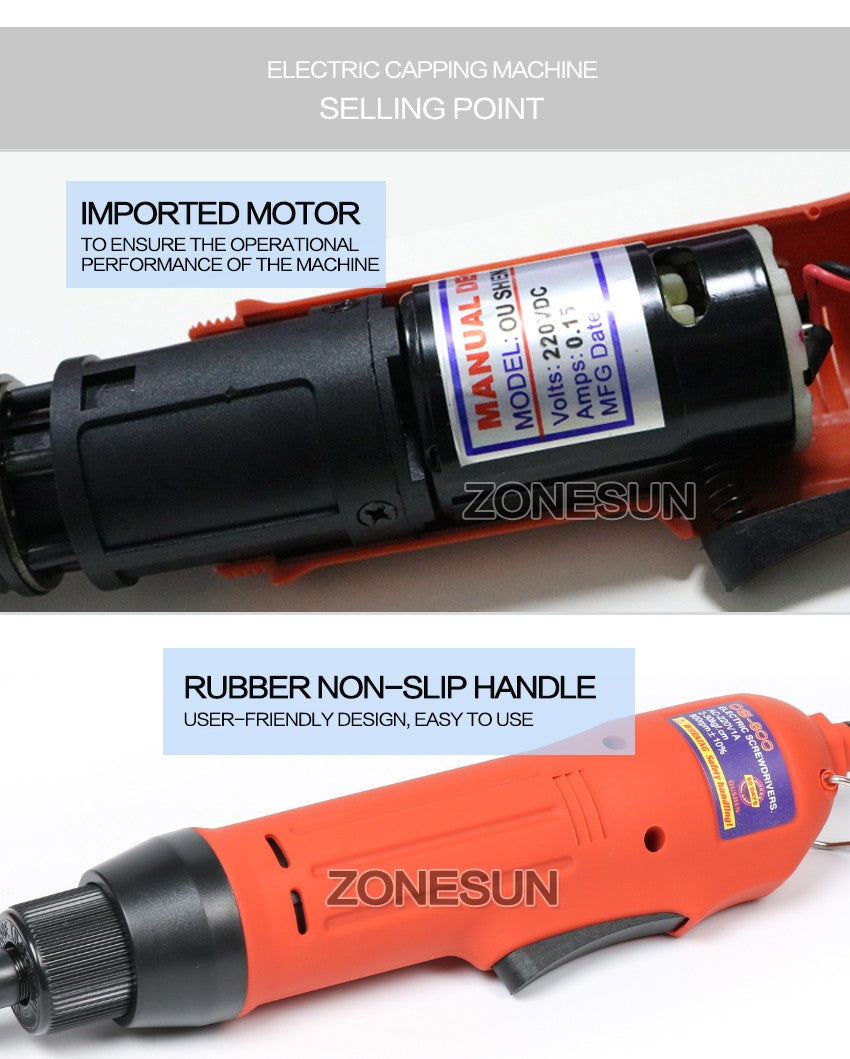 ZONESUN-Máquina Manual de tapado de botellas, sellador de tapas de rosca de 10-30MM