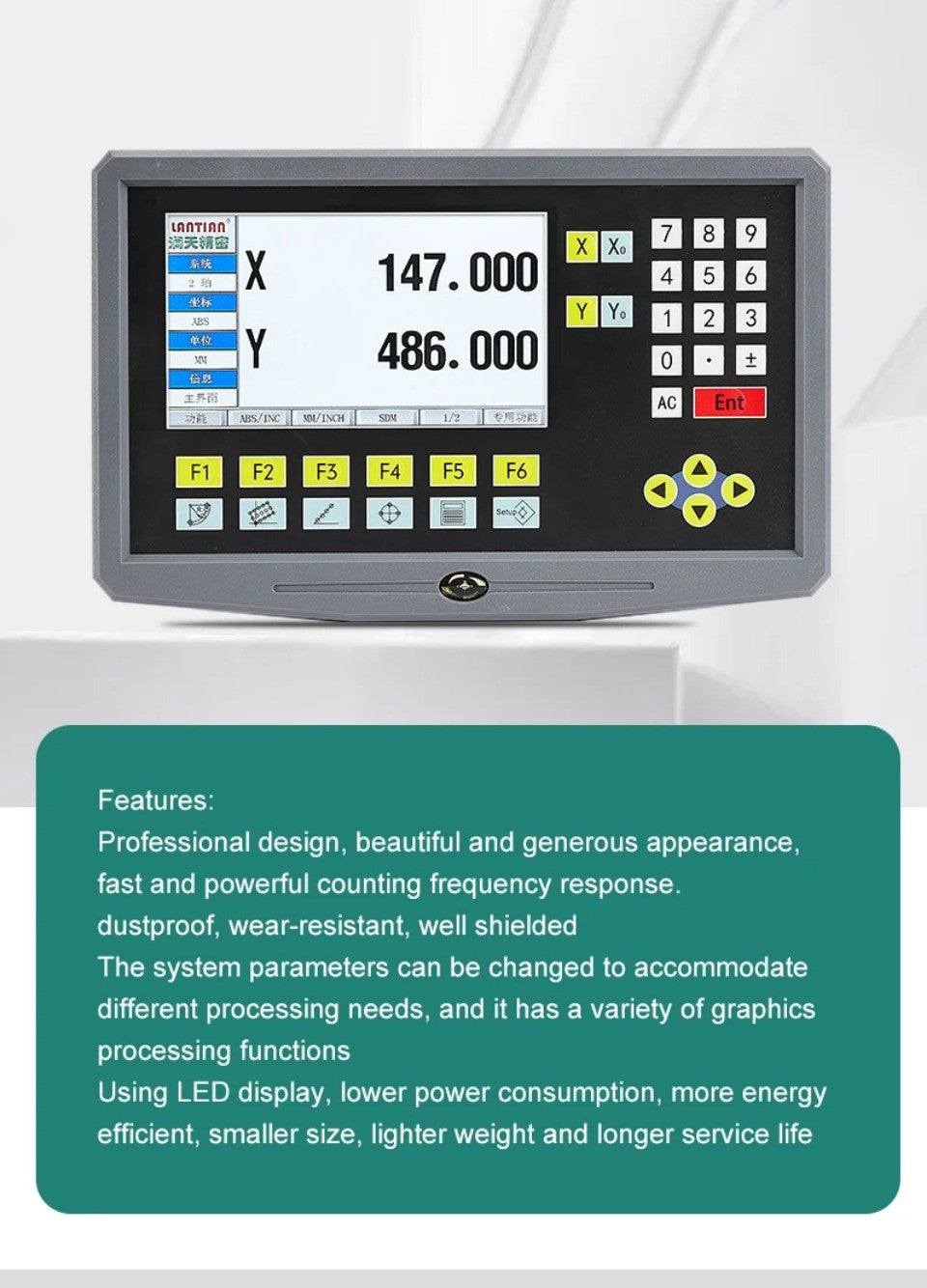 Pantalla LCD DRO YH800-2 de 2 Ejes, 19 Idiomas, AC90-260V, Sensor de Desplazamiento, Escala Lineal de 50-1000mm, Codificador, Regla de Cuadrícula