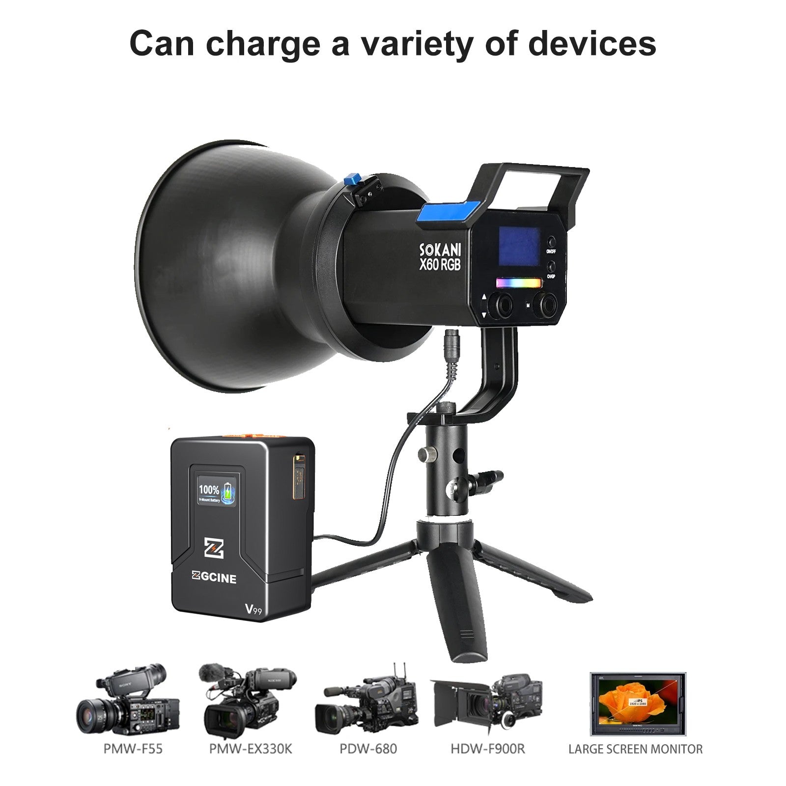 (DO Brasil) Batería de litio V-Lock ZGCINE ZG-S200 V99 con montura V para videocámaras/dispositivos digitales/luces de video/monitores