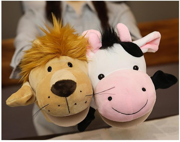 Juguetes de Peluche, Marionetas de Dedo, Muñecas Kawaii, Juguetes Educativos para Bebés, León, Elefante, Conejo, Mono, Regalo para Niños
