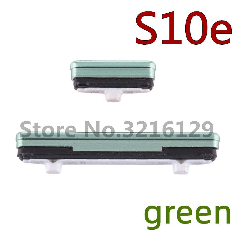 Juego de 2 botones laterales de volumen de energía para Samsung Galaxy S10e S10 + Plus G970 G973 G975 G977 5G On Off piezas de reparación de teclas laterales pequeñas