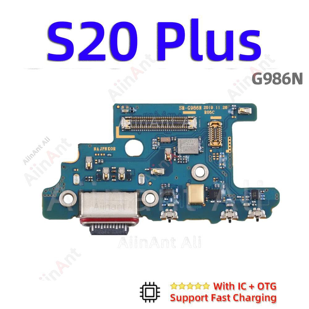 AiinAnt conector de placa de cargador USB, puerto de carga, Cable flexible, base Original For Samsung Galaxy S20 Ultra Plus FE S20 + G988B G988U G986B G986U G981B G981U G781B G780F G988N G986N G981N