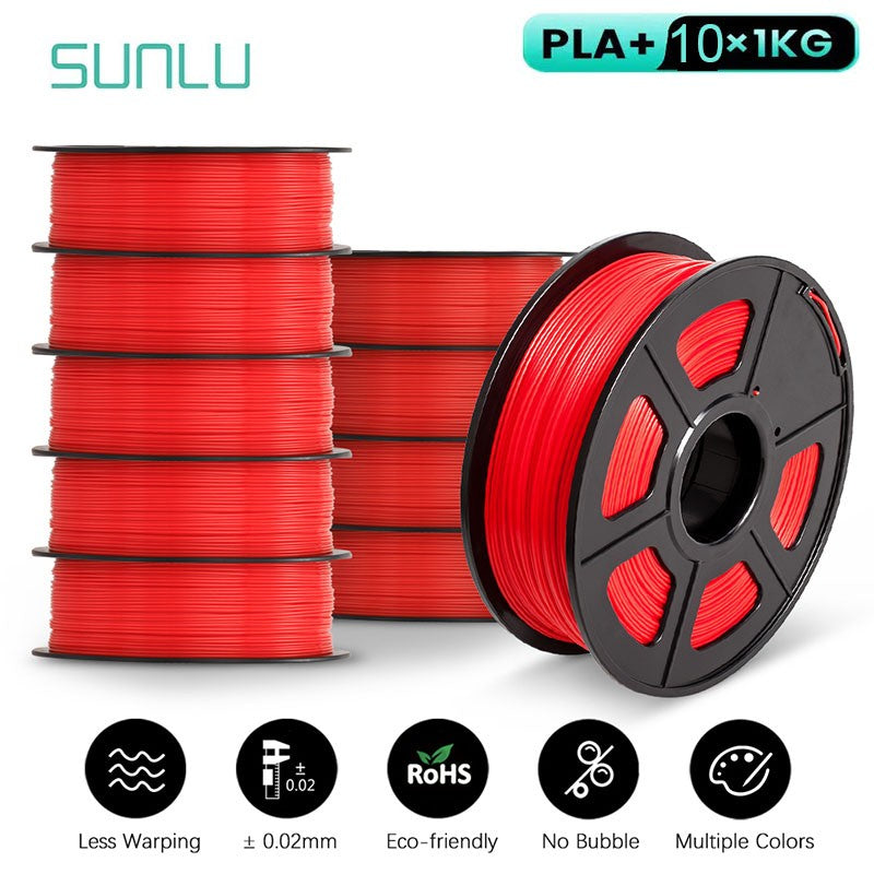 Filamento SUNLU 3D PLA/PLA PLUS de 10 kg (22 lb), 1.75 mm, Filamento para Impresora 3D, Ecológico y de Alta Resistencia