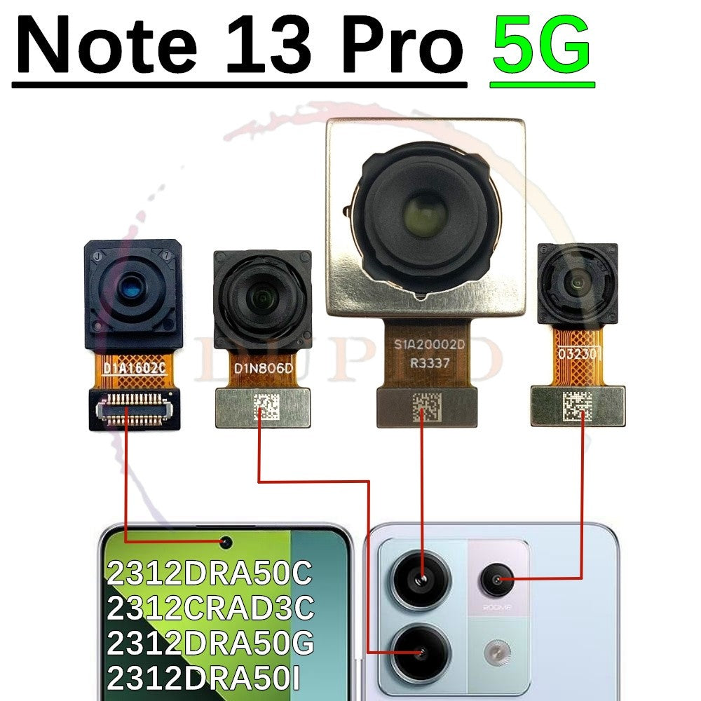 Cámara principal trasera para Xiaomi Redmi Note 13 Pro Note13Pro 4G 5G, piezas de Cable flexible de módulo de cámara frontal pequeña