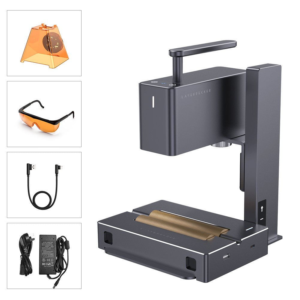 MINI grabador láser LaserPecker con máquina de grabado portátil Bluetooth 5W 2K para papel, madera, cuero, vidrio de color LP2