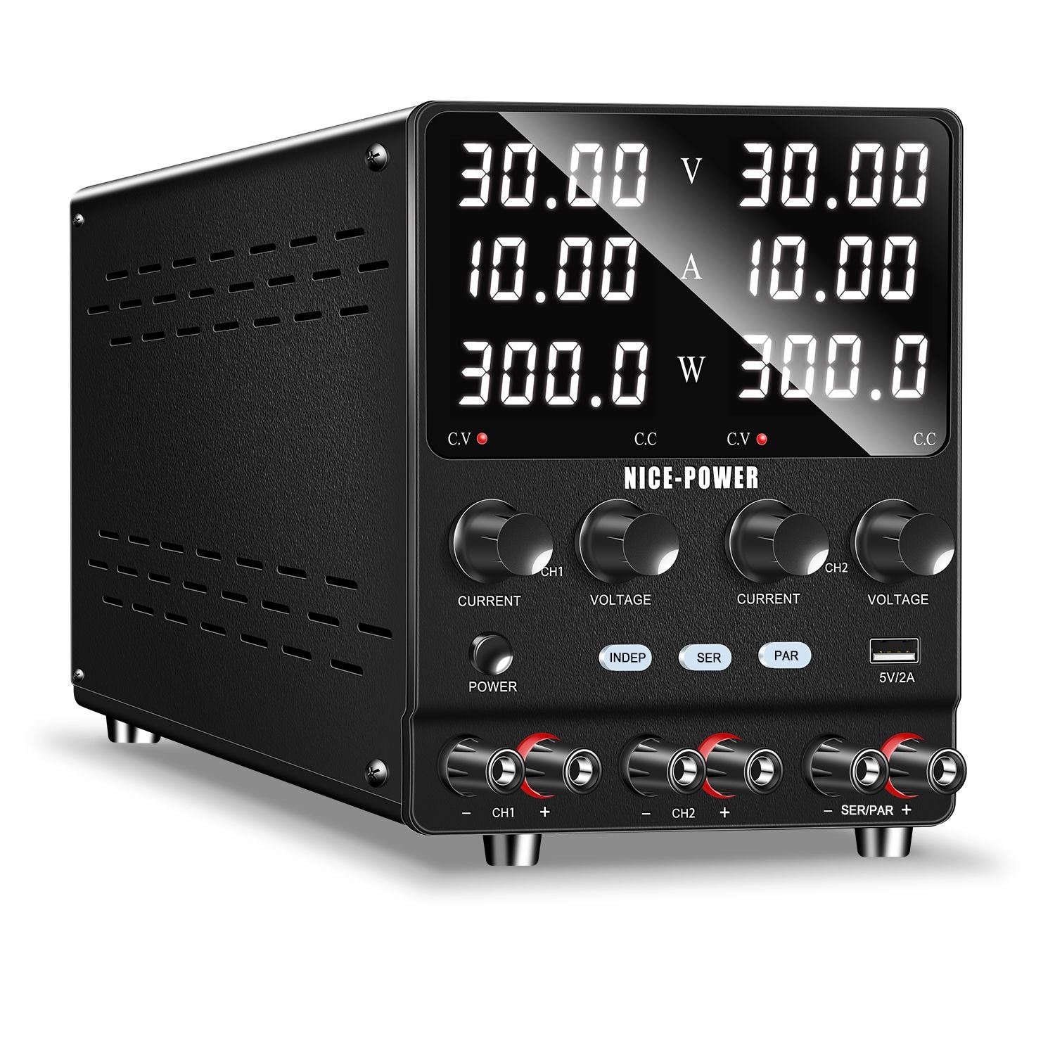 Fuente de Alimentación CC Dual Variable (Dos Versiones: Mejorada y Básica), Fuente de Alimentación de Laboratorio Regulada por Conmutación, Serie y Paralelo Ajustable