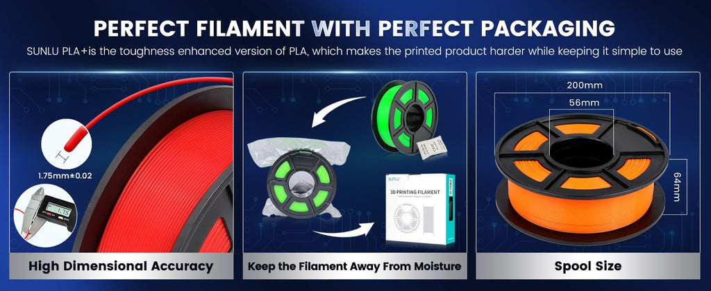 Filamento SUNLU 10KG 3D PLA/PLA PLUS/PETG/filamnet ABS fácil 1,75mm 10 rollos 1KG filamento de impresora 3D bien herido para impresora 3D