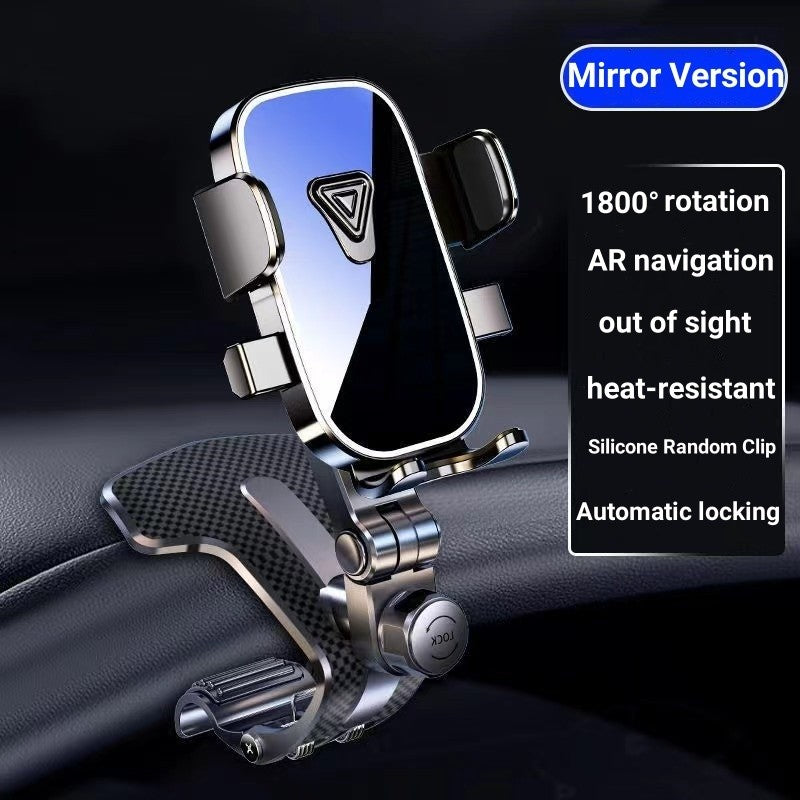 Soporte para teléfono para salpicadero de coche, Clip de cocodrilo por gravedad, espejo de bloqueo automático, soporte Universal para navegación GPS, novedad de 2024