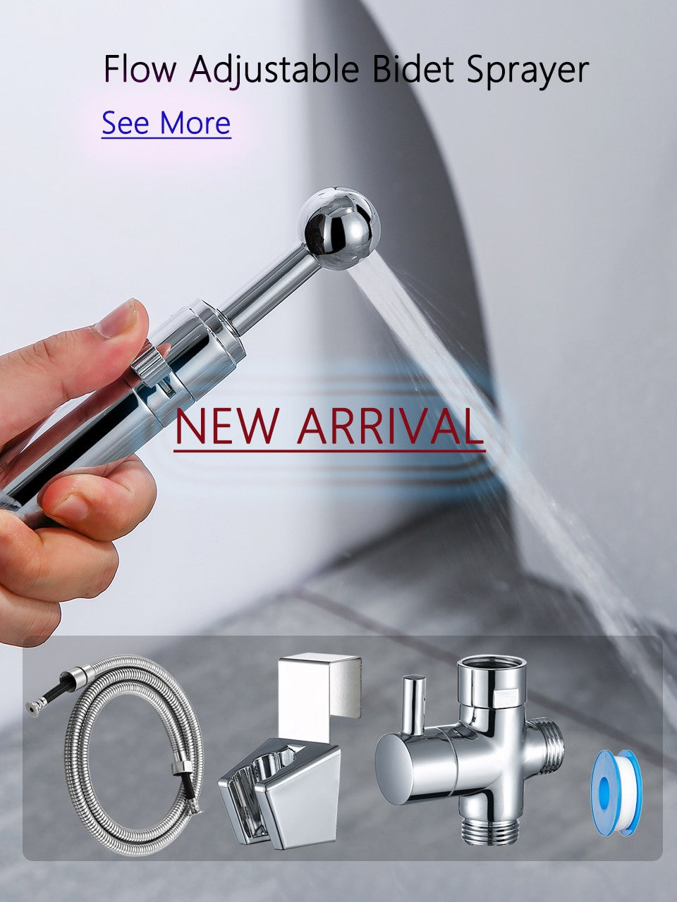 Set de Rociador Bidé Portátil para Inodoro, Grifo Bidé de Mano de Acero Inoxidable para Baño, Rociador de Mano con Cabezal de Ducha Autolimpiante