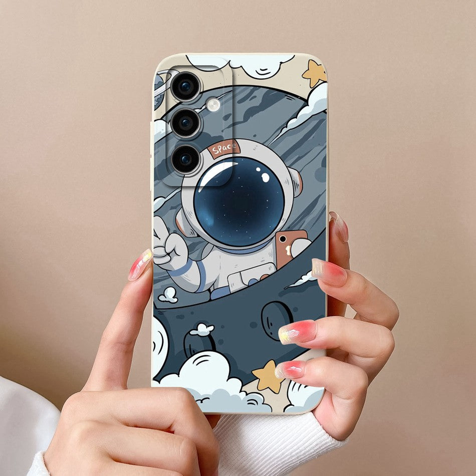 Funda para Samsung A35 A55 5G, funda trasera romántica, Protector de cámara de silicona líquida suave para Samsung A 35 A 55 Anti Choc Coque Capa