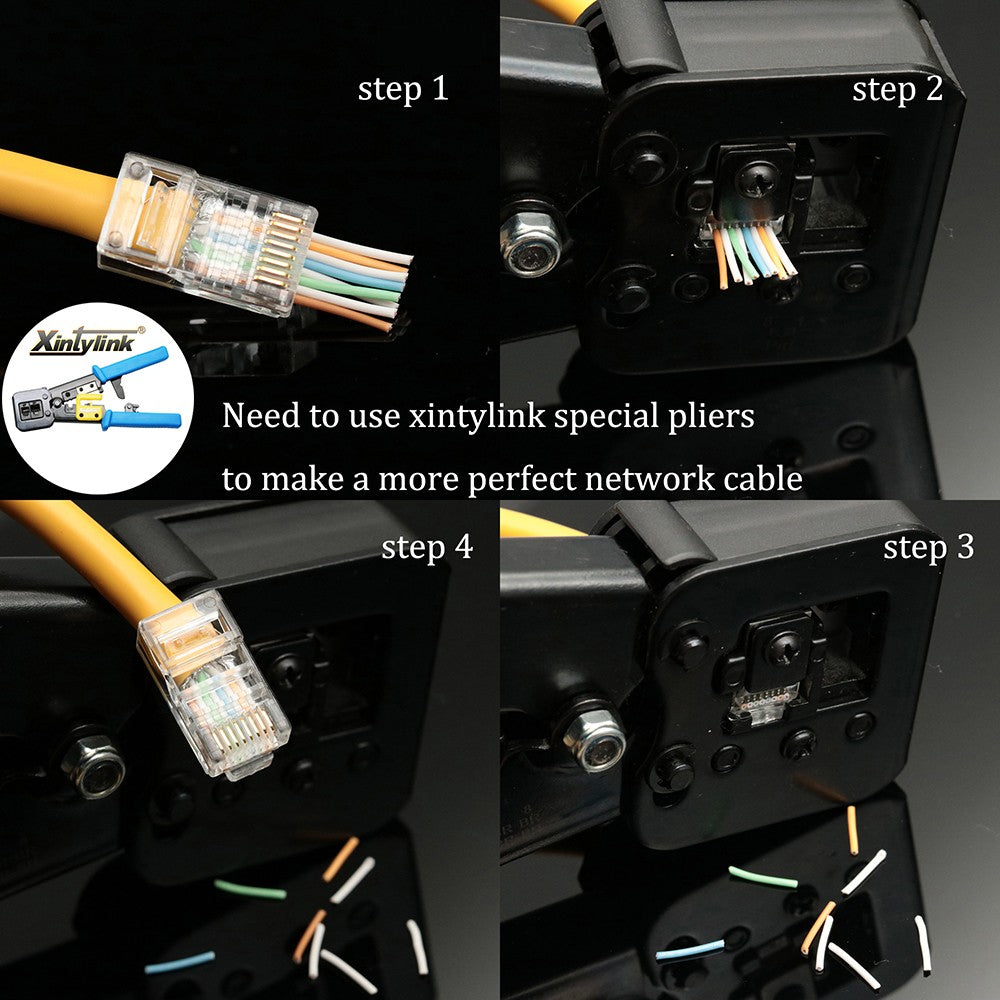 Conector xintylink rj45 cat6 50U/6U cable ethernet enchufe rg45 cat5e utp 8P8C rj 45 cat 6 red lan modulable jack cat5 keystone