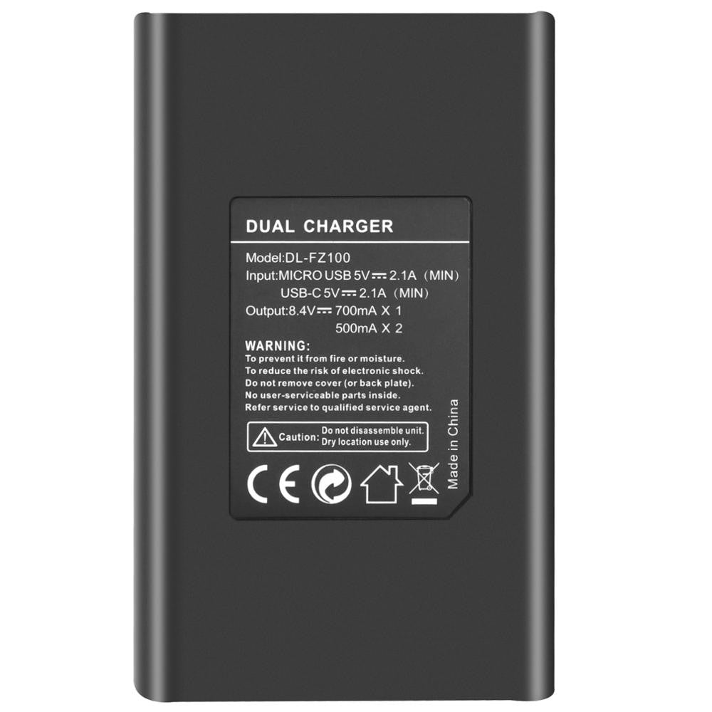 NP-FZ100 NPFZ100 Cargador de batería USB de doble LED compatible con cámaras Sony A7III A7RIII a73 a7r3 A9