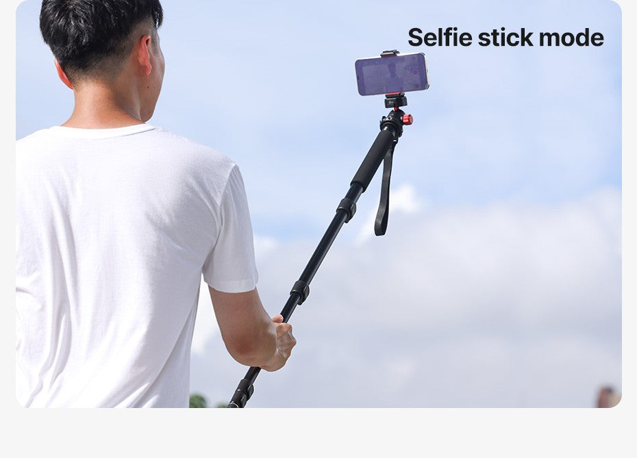 Ulanzi-trípode de aluminio para cámara DSLR, ligero de 1/4 monopié/3/8 pulgadas, palo de Selfie de viaje y senderismo, máx. 155cm, carga de 5KG