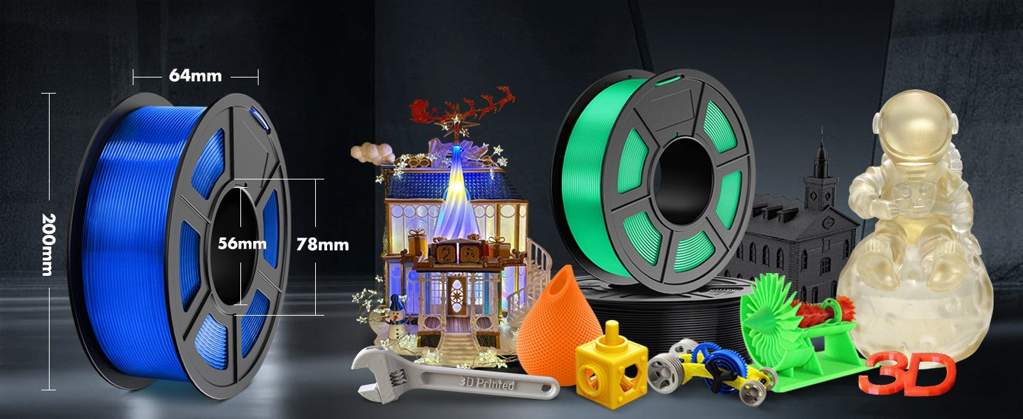 SUNLU Filamento PLA/PETG/PLA PLUS/Transparente de 5 kg, 1.75 mm, 5 Rollos de 1 kg, Filamento 3D para Impresora y Bolígrafo 3D, Enrollado Cuidadosamente
