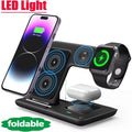 Base de Carga Inalámbrica Rápida 3 en 1 para iPhone 17 16 15 14 13 12, Apple Watch, Airpods Pro, iWatch 8 7 6, Estación de Carga Plegable