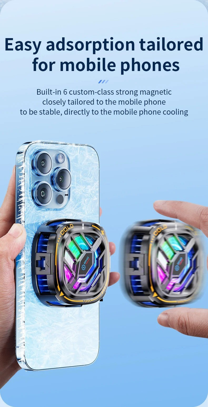 Ventilador de refrigeración de radiador móvil magnético 2 en 1 para iPhone IPAD Samsung Huawei teléfono móvil tableta ordenador refrigeración de juegos General