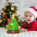 Caja de música para árbol de Navidad, máquina de burbujas de juguete con luces, música navideña, decoración para niños