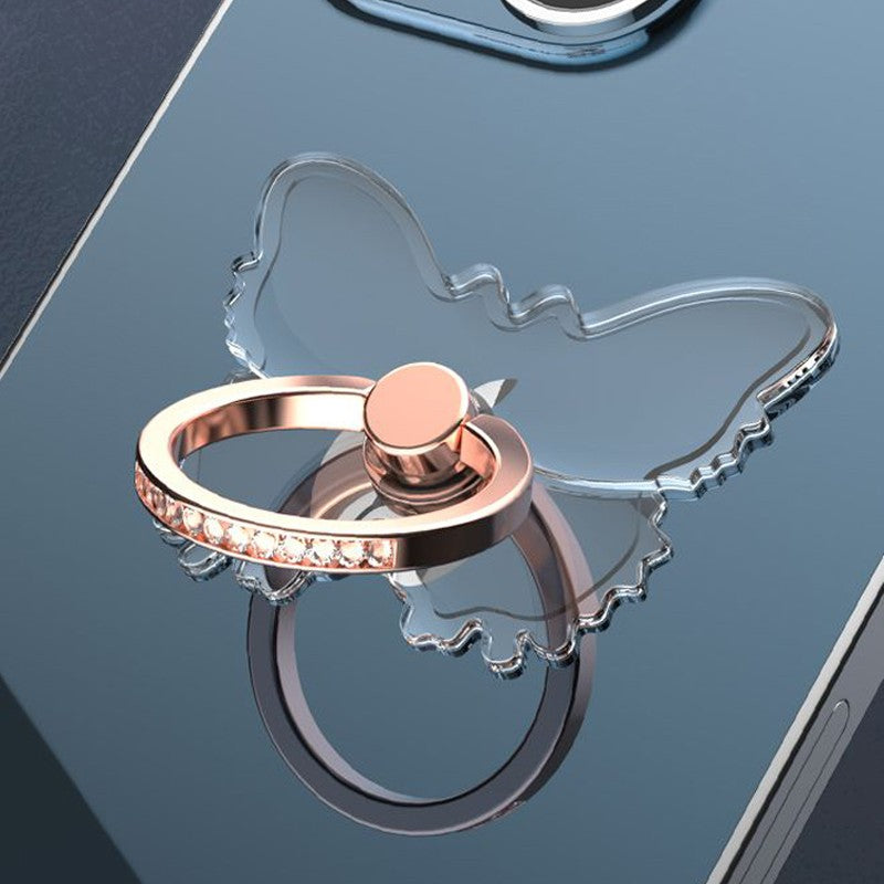 Soporte de anillo para teléfono celular transparente 360 ° Soporte de agarre de dedo transparente con rotación de grado compatible con iPhone Xiaomi para funda de teléfono