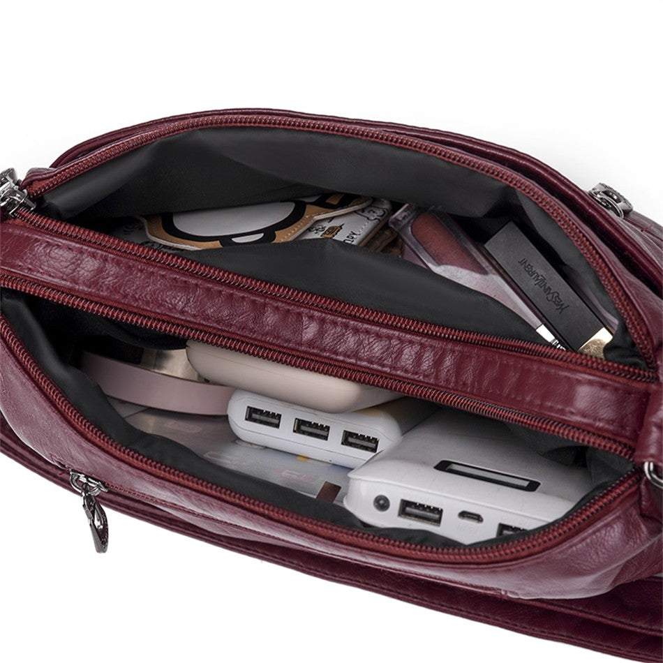 Bolso bandolera de Color liso que combina con todo, bolsos de hombro de alta capacidad para mujer, bolso de mano de piel sintética de alta calidad 2021