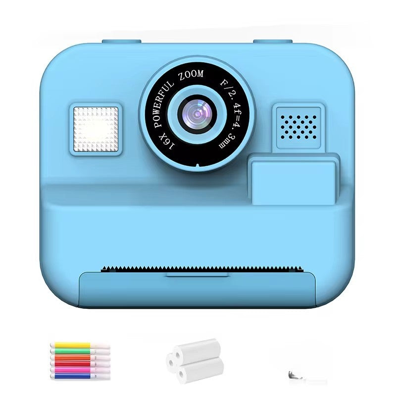 Mini cámara de vídeo digital para niños con impresión térmica y estabilización de imágenes múltiples, tarjeta de 32 GB incluida