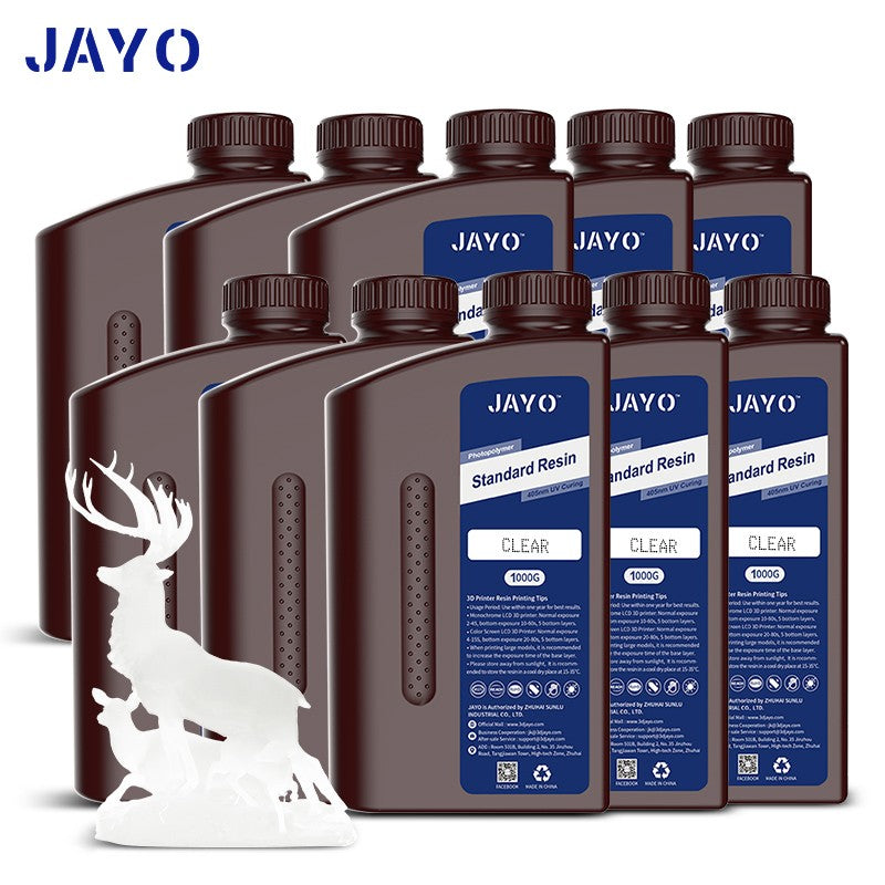 JAYO-lavabo de agua de resina 3D/como ABS/a base de plantas/líquido de resina de fotopolímero UV estándar de 10KG 405nm para materiales de impresora LCD 3D