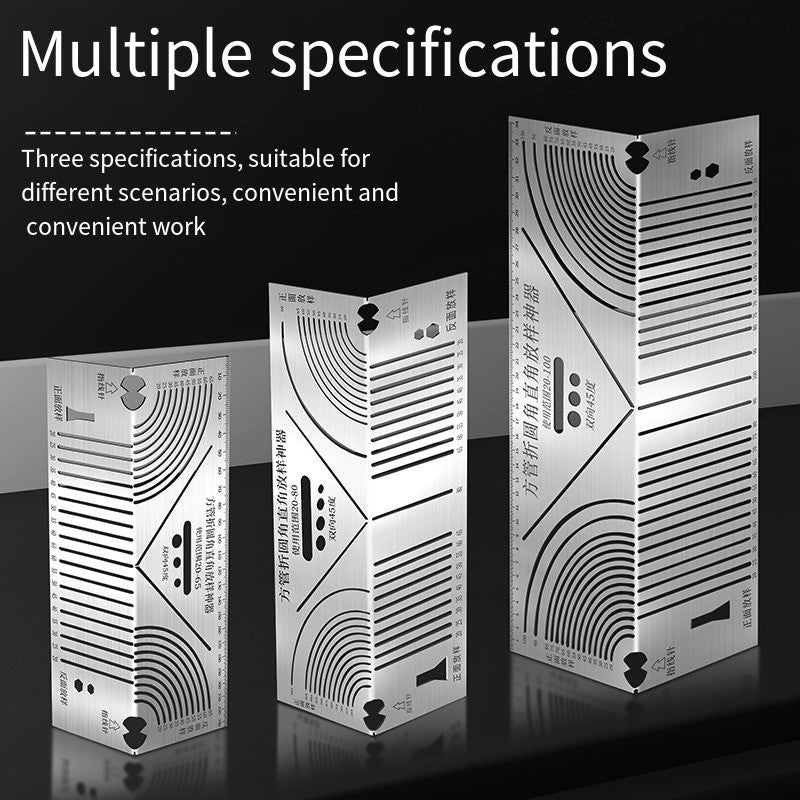 Regla de marcado de arco, herramienta de dibujo paralelo de arco de construcción de ángulo recto, regla plegable de 90 grados para guía de corte metalúrgico