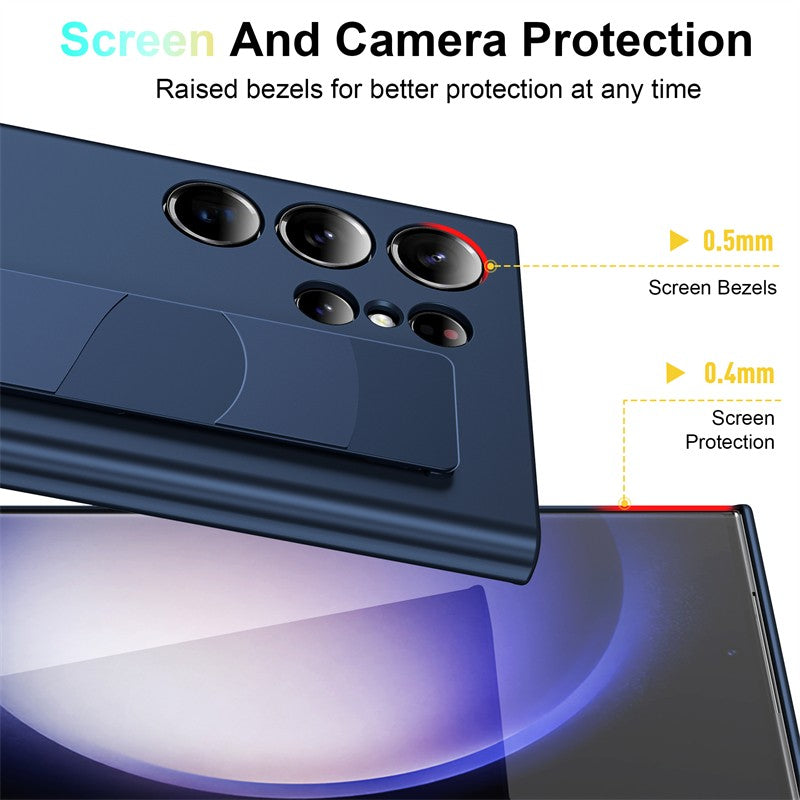 Funda de silicona elástica de lujo con correa para la muñeca para Samsung Galaxy S25Edge S24 S23 Ultra Plus, cubierta fina transparente mate para PC dura a prueba de golpes