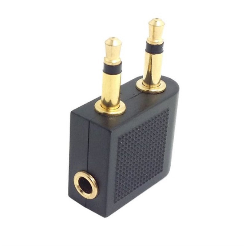 1 adaptador de Audio con conector de 3,5mm para PC, convertidor de Audio para auriculares de viaje de línea aérea, accesorios adaptadores de herramientas para auriculares de avión
